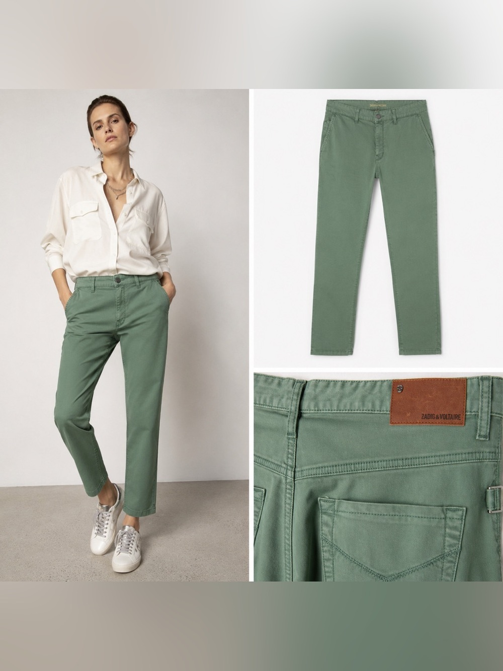 Zadig & Voltaire Chinos Eloi Green Pants Sz 40 M-12